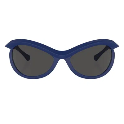 Burberry Dark Grey Irregular Unisex Sunglasses Be4428u 410787 In Red