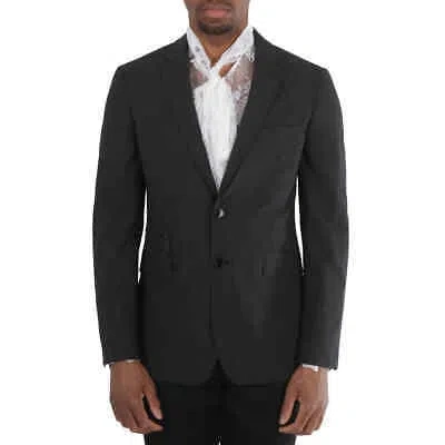 Pre-owned Burberry Dark Grey Melange Pocket Detail Stretch Wool Tailored Jacket In Gray