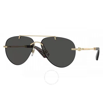 Burberry Dark Grey Pilot Ladies Sunglasses Be3151 110987 60 In Metallic