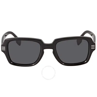 Burberry Eldon Dark Grey Rectangular Men's Sunglasses Be4349 300187 51 In Black / Dark / Grey