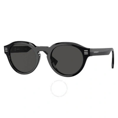 Burberry Dark Grey Round Men's Sunglasses Be4404 300187 50 In Black