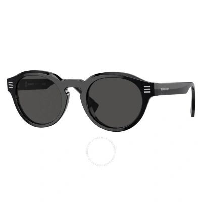 Burberry Dark Grey Round Men's Sunglasses Be4404f 300187 50 In Black / Dark / Grey