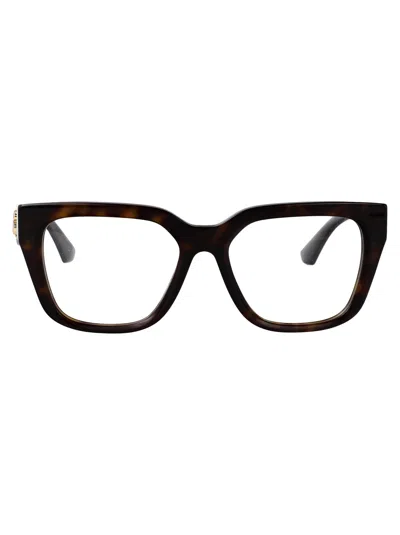 Burberry Dark Havana Acetate Glasses In Black