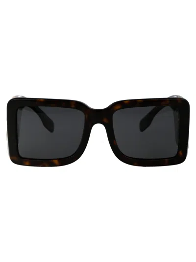Burberry Dark Havana Acetate Sunglasses In Blue