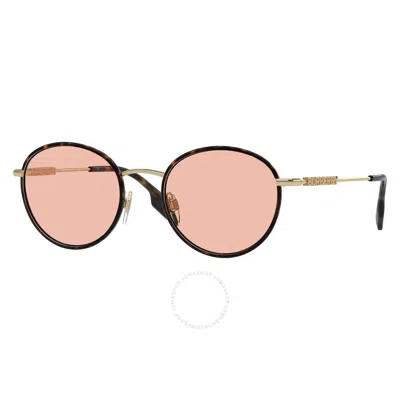 Burberry Dark Pink Round Ladies Sunglasses Be3148d 132284 51 In Black