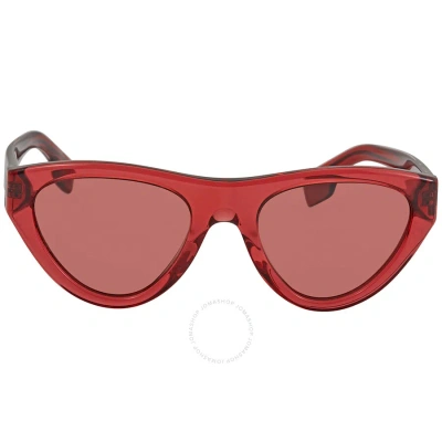 Burberry Dark Violet Cat Eye Ladies Sunglasses Be4285 379675 52 In Red   /   Red. / Dark / Violet