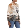 BURBERRY BURBERRY DEBORE SILK BLEND SHEEP PRINT OVERSIZED SHIRT