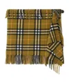 Burberry Women Wool And Cashmere Check Scarf Style Skirt In Green