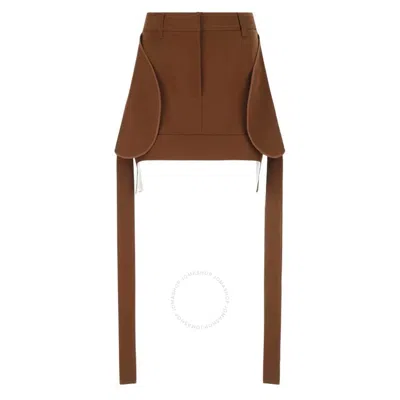 Burberry Deep Bark Brown Side Panels Mini Skirt