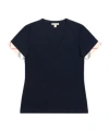 Burberry Deep V-neck Short-sleeved T-shirt In Black
