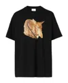 Burberry Fawn Printed Crewneck T-shirt In Black