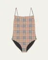 Burberry Vintage Check Swimsuit In Antique Yellow Chk