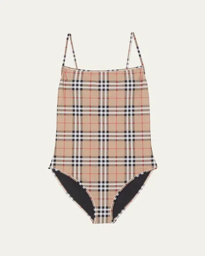 BURBERRY DELIA CHECK ONE-PIECE SWIMSUIT