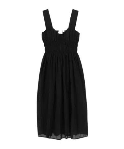 Burberry Delilah Cotton Midi Dress In Black