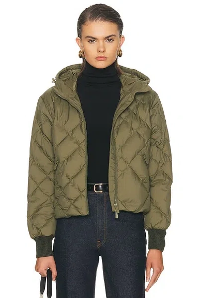 Burberry Check-stitch Nylon Delley Puffer Jacket In Green