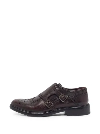 Pre-owned Burberry Delmar Double-buckle Derby Shoes In Brown