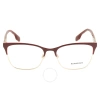 Burberry Demo Cat Eye Ladies Eyeglasses Be1362 1292 54 In Bordeaux / Gold