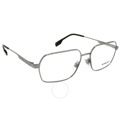 Burberry Demo Rectangular Men's Eyeglasses Be1356 1003 55 In Metallic