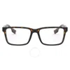 Burberry Demo Rectangular Men's Eyeglasses Be2320 3864 55 In Red