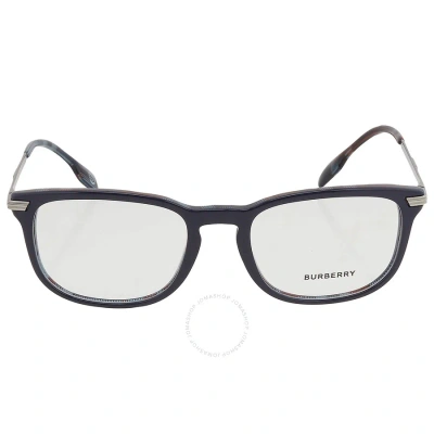 Burberry Demo Rectangular Men's Eyeglasses Be2369 3956 54 In Blue / Navy