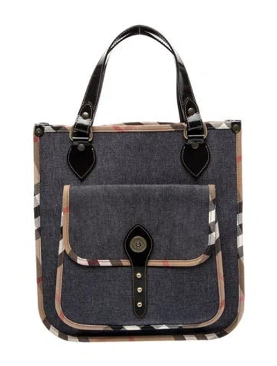 Pre-owned Burberry Denim Backpack In Neutral