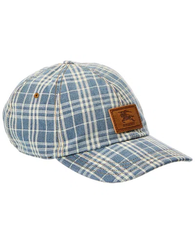 Burberry Denim Baseball Cap In Blue