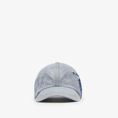 Burberry Denim Baseball Cap In Indigo