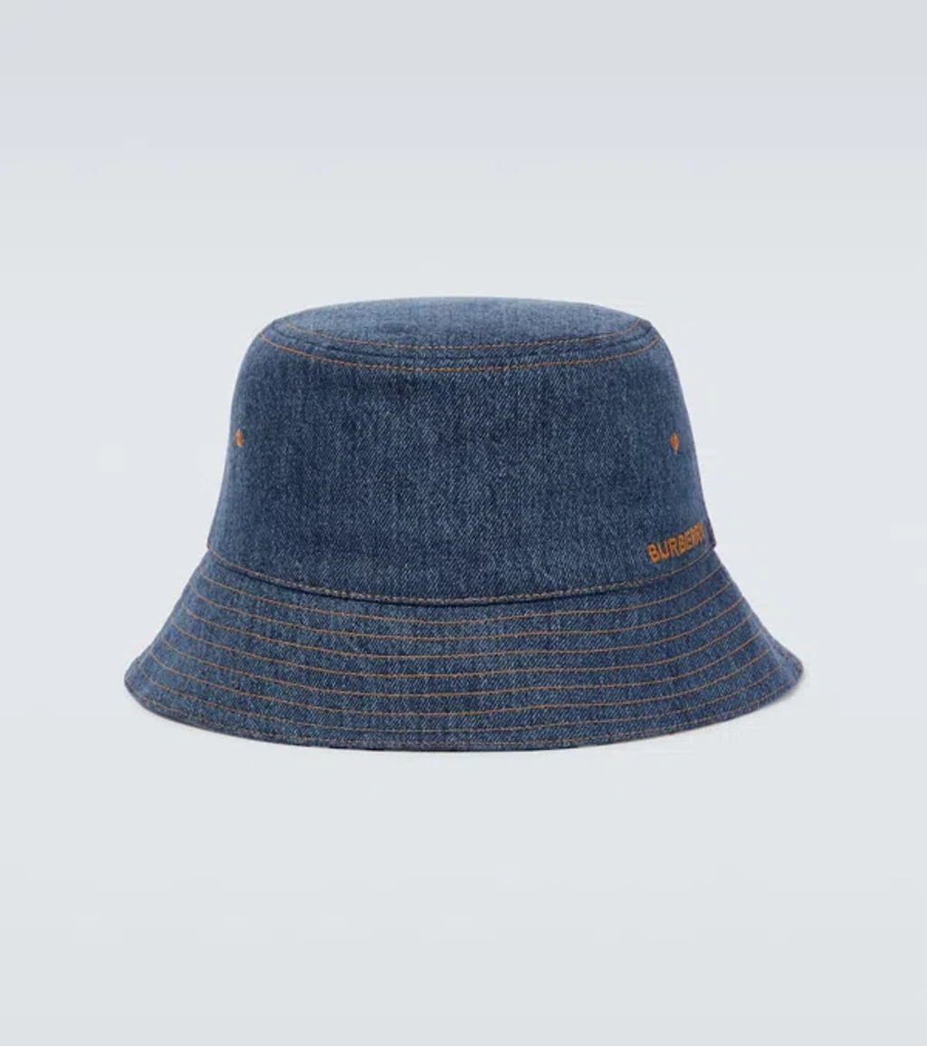 Burberry Denim Bucket Hat In Washed Indigo | ModeSens