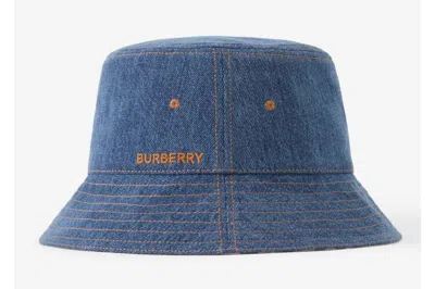 Pre-owned Burberry Denim Bucket Hat Blue