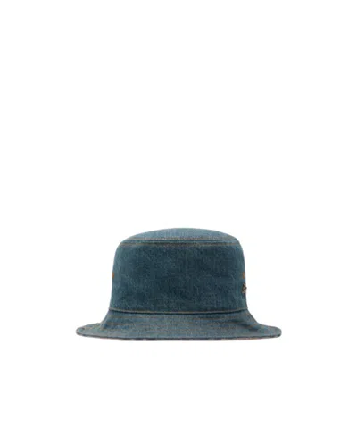 Burberry Denim Bucket Hat In Green