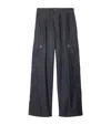 Burberry Denim Cargo Trousers In Denim Blue