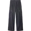 Burberry Denim Cargo Trousers In Denim Blue