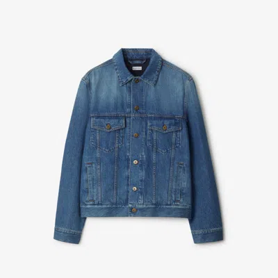 Burberry Ekd-patch Denim Jacket In Blue