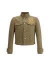 Burberry Denim Jacket With Embroidered Patch And Epaulettes