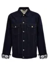 Burberry Denim Jacket With Chest Pockets And Contrast Stitching In Blue