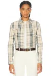 Burberry Check Pattern Cropped Jacket In Grain Ip Check