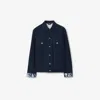Burberry Contrasting-cuffs Denim Jacket In Indigo Blue