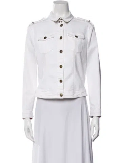 Pre-owned Burberry Denim Jacket In White