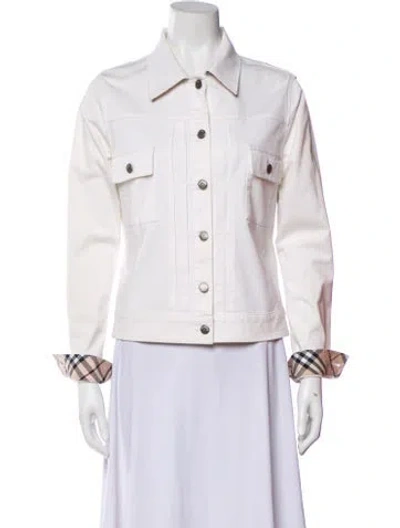 Pre-owned Burberry Denim Jacket In White
