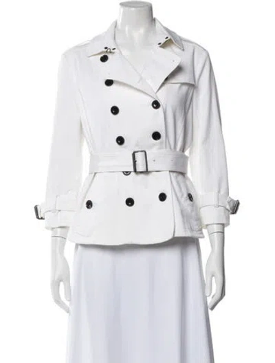 Pre-owned Burberry Denim Jacket In White