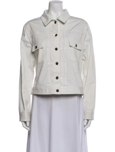Pre-owned Burberry Denim Jacket In White