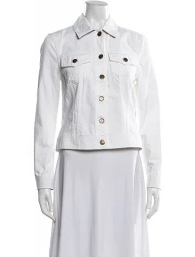 Pre-owned Burberry Denim Jacket In White