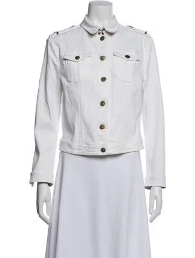 Pre-owned Burberry Denim Jacket In White