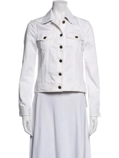 Pre-owned Burberry Denim Jacket In White