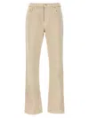 Burberry Straight Leg Cotton Denim Jeans In Beige