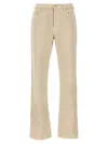 Burberry Straight Leg Cotton Denim Jeans In Beige