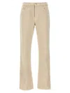 Burberry Straight Leg Cotton Denim Jeans In Beige