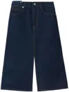 Burberry Japanese Front-slit Denim Midi Skirt In Blue