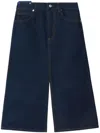 Burberry Japanese Front-slit Denim Midi Skirt In Blue