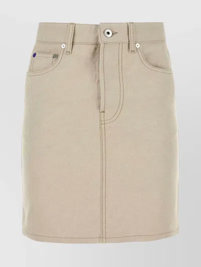 BURBERRY DENIM MINI SKIRT EMBROIDERED DETAIL